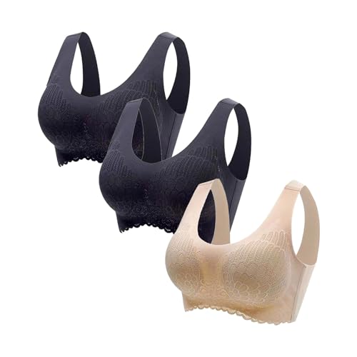UPOI Hatme BH Haltungskorrektur Vorderverschluss BH 3 PC Damen Ohne Bügel Push Up Seamless Atmungsaktiv Bralette Bustier Wireless BH V-Ausschnitt Große Größen Weich Sport-BHS UPOI Hatme BH Haltungskorrektur Vorderverschluss BH 3 PC Damen Ohne Bügel Push Up Seamless Atmungsaktiv Bralette Bustier Wireless BH V-Ausschnitt Große Größen Weich Sport-BHS von UPOI