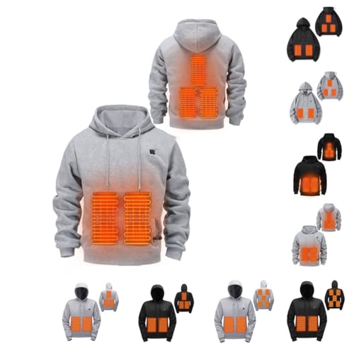 UPOI Heated-Hoodie Herren Damen Beheizbare-Pullover Herren Pullover Sweatshirt mit Kapuze Beheizte-Kapuzenpullover Casual Beheizbare-Sweatshirt Bluse Tops Beheizte-Hoodies für Männer von UPOI