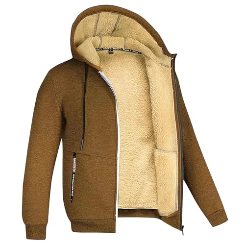 UPOI Herren Gefüttert Kapuzenpullover Hoodie Sweatjacke Fleecejacke Langarm Jacke Winter Warm Zipper Hoodie Männer Sweatshirt mit Kapuze Casual Kapuzenjacke von UPOI