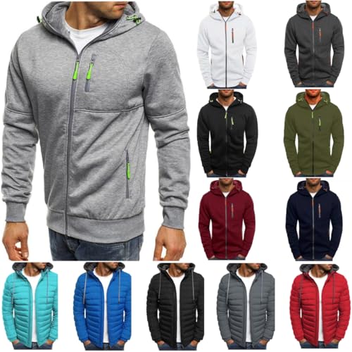 UPOI Herren Hoodie Pullover Sweatshirt Kapuzenpullover Langarm Hoodie Männer Elegant Sweatshirt mit Reißverschluss Warm Pullover Casual Kapuzenjacke Tops Outdoor Sportjacke Kapuzenpullover von UPOI