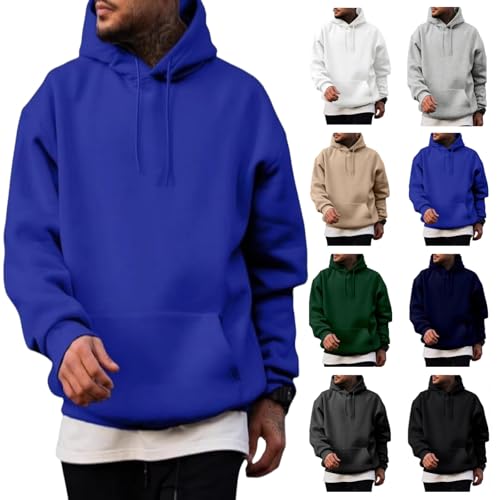 UPOI Herren Kapuzenpullover Oversize Hoodie Langarm Skipulli Schwarzer Unifarbene Hoodie Sweatshirts Kängurutasche Bequemer Sport Freizeit-Look Winter Hoody Herren Sweater Men von UPOI