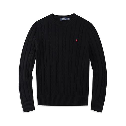 UPOI Herren Pullover Rundhals Kragen Slim fit Zopfmuster Pullover Sweater Leichter Freizeit Feinstrickpullover von UPOI