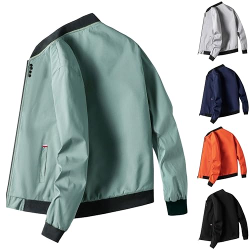 UPOI Herrenjacke Durchgehender Reißverschluss Lässige Winddichte Bomberjacken Winter Gepolsterte Mäntel Jacken Langarm Sommer Bomberjacke Outdoor Sportjacke von UPOI