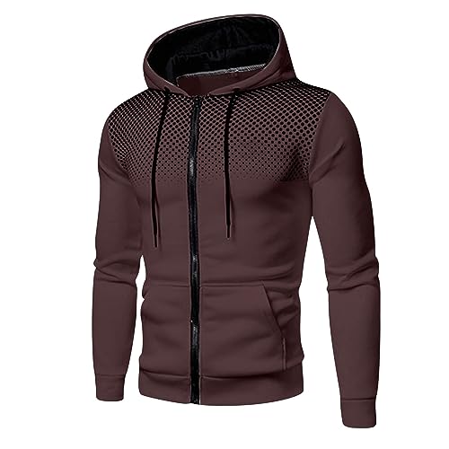 UPOI Hoodie Herren,Pullover Herren Zip up Langarm Hoodie mit Kapuze Kapuzenpullover mit Reißverschluss Sweatjacke Kordelzug Casual Sport Herbst Winter Sweatshirt Kapuzenjacke Kapuzenpulli Jacke von UPOI