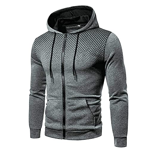 UPOI Hoodie Herren,Pullover Herren Zip up Langarm Hoodie mit Kapuze Kapuzenpullover mit Reißverschluss Sweatjacke Kordelzug Casual Sport Herbst Winter Sweatshirt Kapuzenjacke Kapuzenpulli Jacke von UPOI