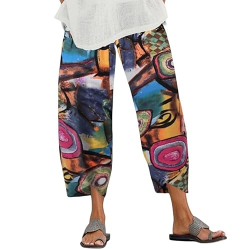 UPOI Hose Damen Leinen Sommerhose Casual Leichte Baumwolle Leinenhose Stoffhose Bequeme Luftige Freizeithose Strandhose Mit Taschen Sommer Freizeit Lang Hose von UPOI