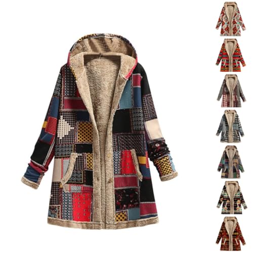 UPOI Jacke Damen Boho Bunt Mantel Warm Winterjacke Lang Bunt Hippie Blumendruck Übergangsjacke Vintage Jacke Winter Outwear Parka Kapuzenjacke Oversized Outdoorjacke Langarm Plüschjacke UPOI Jacke Damen Boho Bunt Mantel Warm Winterjacke Lang Bunt Hippie Blumendruck Übergangsjacke Vintage Jacke Winter Outwear Parka Kapuzenjacke Oversized Outdoorjacke Langarm Plüschjacke von UPOI