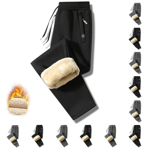 UPOI Jogginghose Herren Gefüttert Sporthose Baumwolle Winter Fleece Thermo Dicke Trainingshose von UPOI