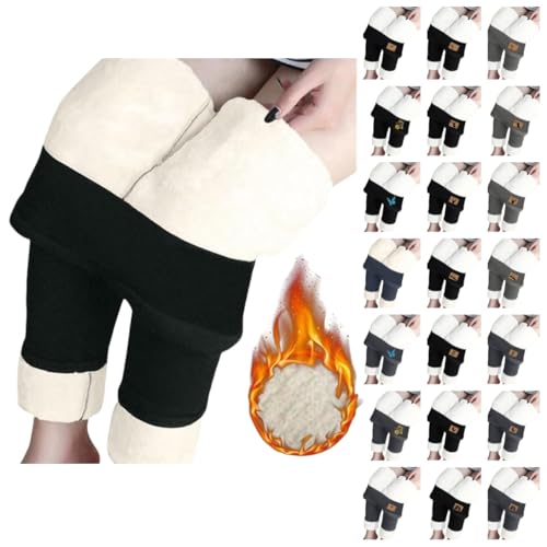 UPOI Leggings für Damen Winter Fleece Gefütterte Thermohose Schwarz Winterleggins Lang Thermoleggings High Waist Warme Jogginghose Winter Sportleggins Lammsamt Strumpfhose Plüsch Winterhose von UPOI