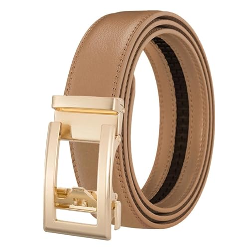 UPOI Majestic Gürtel Damen,Automatik Ledergürtel Herren Western Belt Easy-Click Damen-Gürtel Dekorativen Taillengürtel Mit Goldfarbener Schnalle Ohne Löcher Für Business Anzug Und Kleider Hosen Jeans von UPOI