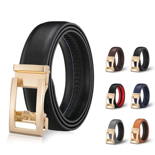 UPOI Majestic Gürtel Damen,Automatik Ledergürtel Herren Western Belt Easy-Click Damen-Gürtel Dekorativen Taillengürtel Mit Goldfarbener Schnalle Ohne Löcher Für Business Anzug Und Kleider Hosen Jeans von UPOI