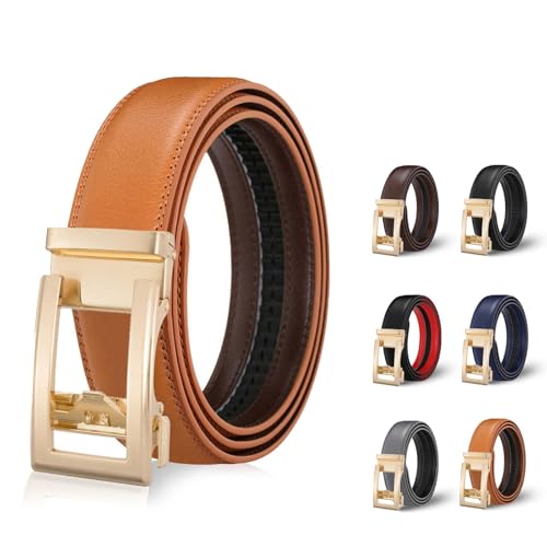 UPOI Majestic Gürtel Damen,Automatik Ledergürtel Herren Western Belt Easy-Click Damen-Gürtel Dekorativen Taillengürtel Mit Goldfarbener Schnalle Ohne Löcher Für Business Anzug Und Kleider Hosen Jeans von UPOI