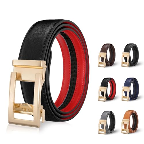 UPOI Majestic Gürtel Damen,Automatik Ledergürtel Herren Western Belt Easy-Click Damen-Gürtel Dekorativen Taillengürtel Mit Goldfarbener Schnalle Ohne Löcher Für Business Anzug Und Kleider Hosen Jeans von UPOI