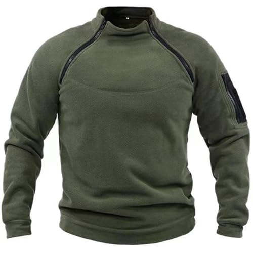 UPOI Men's Tactical Fleece Pullover Jacket Army Combat Sweatshirt Military Athletic Sport Jumper Tops Windproof Pullover Leisure Zip Top Without Hood von UPOI