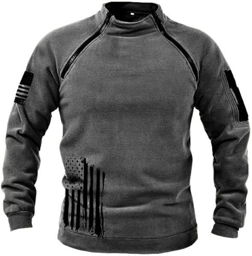 UPOI Men's Tactical Fleece Pullover Jacket Army Combat Sweatshirt Military Athletic Sport Jumper Tops Windproof Pullover Leisure Zip Top Without Hood von UPOI