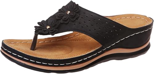 UPOI OrthopäDische Zehentrenner Sandalen Damen Flip Flops Elegant Schuhe Mit FußBett Pantoffeln Sommerschuhe Barfuss Sommer Slippers Flipflops Freizeit Strandschuhe von UPOI