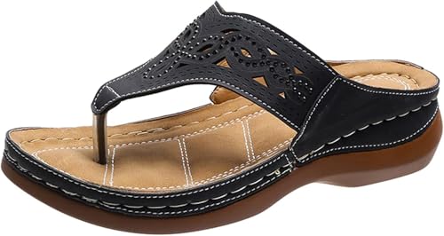 UPOI OrthopäDische Zehentrenner Sandalen Damen Flip Flops Elegant Schuhe Mit FußBett Pantoffeln Sommerschuhe Barfuss Sommer Slippers Flipflops Freizeit Strandschuhe von UPOI