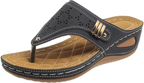 UPOI OrthopäDische Zehentrenner Sandalen Damen Flip Flops Elegant Schuhe Mit FußBett Pantoffeln Sommerschuhe Barfuss Sommer Slippers Flipflops Freizeit Strandschuhe von UPOI