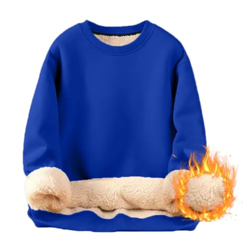 UPOI Pullover Herren Damen Sweatshirt Winterpullover Casual Rundhals Gefüttert Sweater Winter Warm Langarm Pulli Klassisch Fleecepullover Thermo Basic Tops Ohne Kapuze von UPOI