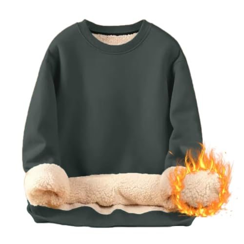 UPOI Pullover Herren Damen Sweatshirt Winterpullover Casual Rundhals Gefüttert Sweater Winter Warm Langarm Pulli Klassisch Fleecepullover Thermo Basic Tops Ohne Kapuze von UPOI