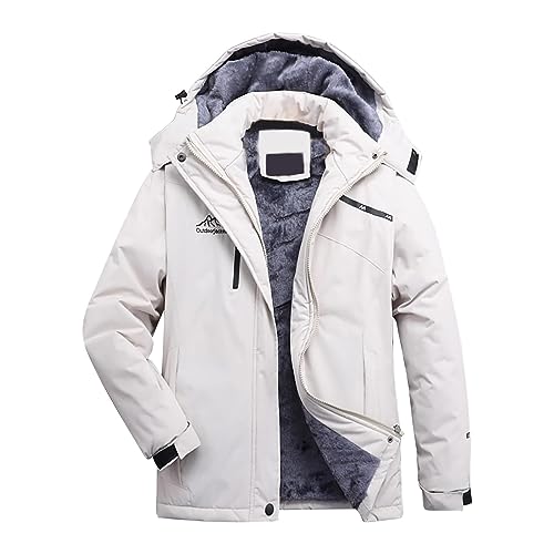 UPOI Softshelljacke damen/herrn wasserdicht lange Ärmel Unifarben Winterjacke Kerb-Kragen mädchen Fleecejacke mit Kapuze Schlanke Extra dick atmungsaktiv teddyjacke Sport Fashion von UPOI