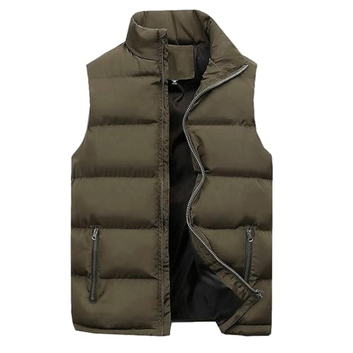 UPOI Steppweste Herren Weste mit Reißverschluss Taschen Daunenweste Leicht Warm Winter Westen Ärmellos Casual Outdoorjacke Übergangsweste Männer Jacke von UPOI