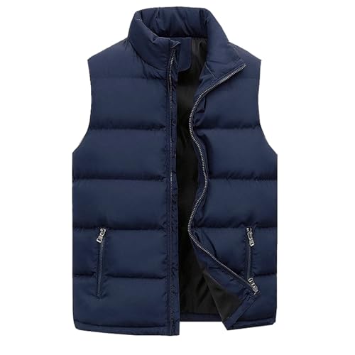 UPOI Steppweste Herren Weste mit Reißverschluss Taschen Daunenweste Leicht Warm Winter Westen Ärmellos Casual Outdoorjacke Übergangsweste Männer Jacke von UPOI