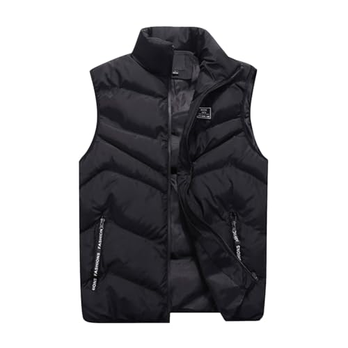 UPOI Steppweste Herren Weste mit Reißverschluss Taschen Daunenweste Leicht Warm Winter Westen Ärmellos Casual Outdoorjacke Übergangsweste Männer Jacke von UPOI