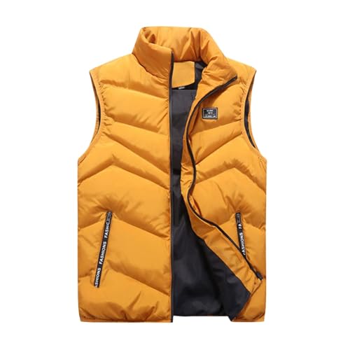UPOI Steppweste Herren Weste mit Reißverschluss Taschen Daunenweste Leicht Warm Winter Westen Ärmellos Casual Outdoorjacke Übergangsweste Männer Jacke von UPOI