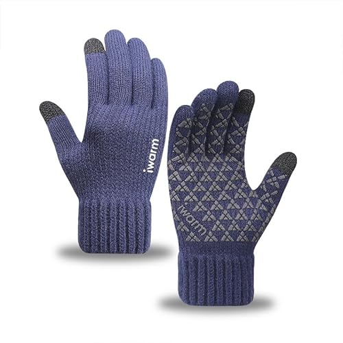 UPOI Strickhandschuhe Touchscreen, Verdickte Winterhandschuhe Warme Strick Handschuhe Fingerhandschuhe rutschfest Perfekt für Damen Herren Outdoor Radfahren Sport von UPOI