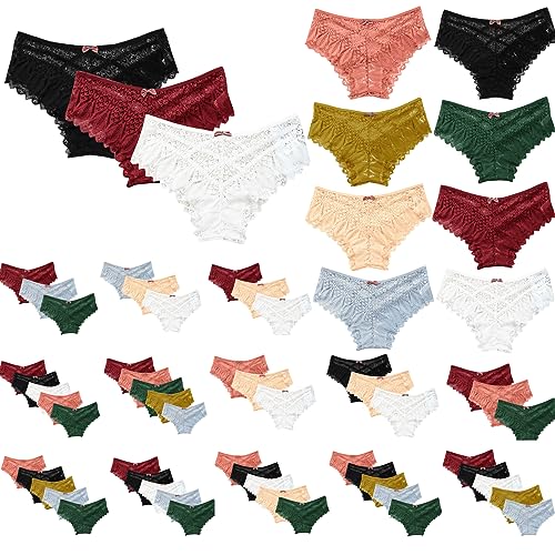 UPOI String Tanga Damen Sexy Spitze Dessous Niedrige Taille Unterhosen Damen Slips Mehrpack Hipster Unterwäsche Frauen Bikini Pantys von UPOI