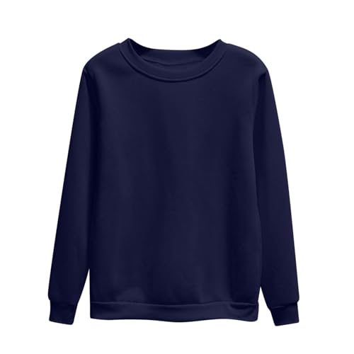 UPOI Sweatshirt Pullover Damen Elegant Basic Langarmshirt Frauen Rundhals Pulli ohne Kapuze Herbst Winter Casual Longsleeve Oberteile Langarm Bluse Tops von UPOI