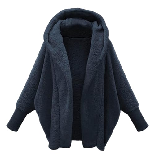 UPOI Teddyjacke Damen mit Kapuze Lang Plüschjacke Winter Warm Fleecejacke Casual Langarm Winterjacke Parka Outwear Kapuzenjacke Einfarbig Wintermantel Oberteile Jacke Mantel Dicke Freizeit Wollmantel von UPOI