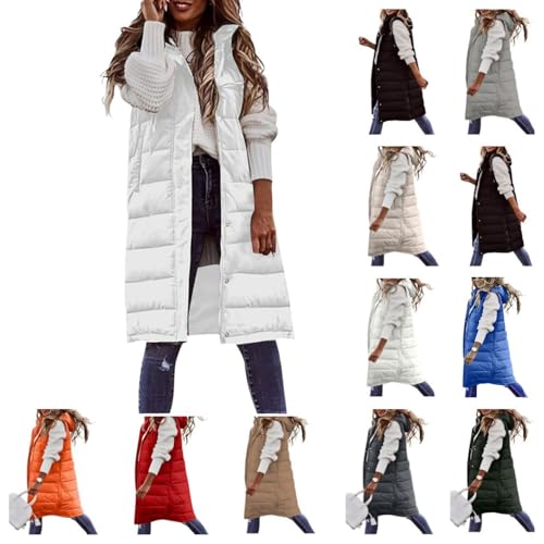 UPOI Weste Damen Lang Steppweste Winter Daunenweste Übergangsweste Winterjacke Longweste Winterweste Leichte Warm Gesteppt Casual Reißverschluss Pufferjacke mit Kapuze Outdoor Daunenmantel UPOI Weste Damen Lang Steppweste Winter Daunenweste Übergangsweste Winterjacke Longweste Winterweste Leichte Warm Gesteppt Casual Reißverschluss Pufferjacke mit Kapuze Outdoor Daunenmantel von UPOI