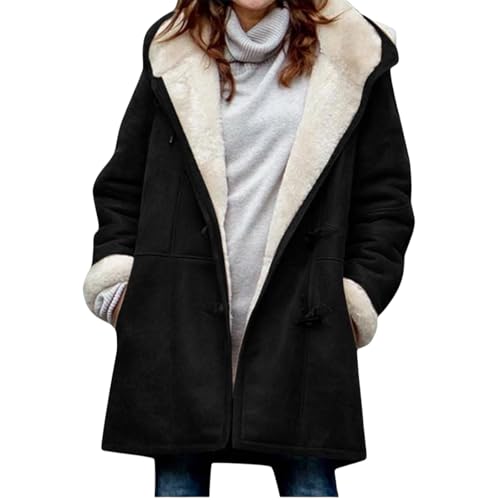 UPOI Winter Fleece Jacke für Damen - Warme Motorrad Übergangsjacke - Eleganter Kapuzenmantel - Softshell Mode Baumwolle Daunenjacke UPOI Winter Fleece Jacke für Damen - Warme Motorrad Übergangsjacke - Eleganter Kapuzenmantel - Softshell Mode Baumwolle Daunenjacke von UPOI