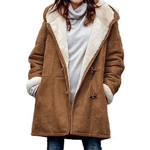 UPOI Winter Fleece Jacke für Damen - Warme Motorrad Übergangsjacke - Eleganter Kapuzenmantel - Softshell Mode Baumwolle Daunenjacke UPOI Winter Fleece Jacke für Damen - Warme Motorrad Übergangsjacke - Eleganter Kapuzenmantel - Softshell Mode Baumwolle Daunenjacke von UPOI