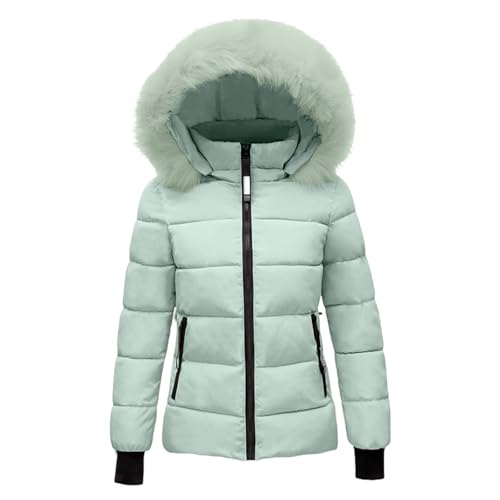 UPOI Winterjacke Damen Elegant Puffer Jacke Winter Leichte Steppjacke Winterjacke Wintermantel Flauschig Daunenjacke Kurz Dicke Winddichter Mantel Outdoor Jacken mit Kapuze und Warmer Tasche von UPOI