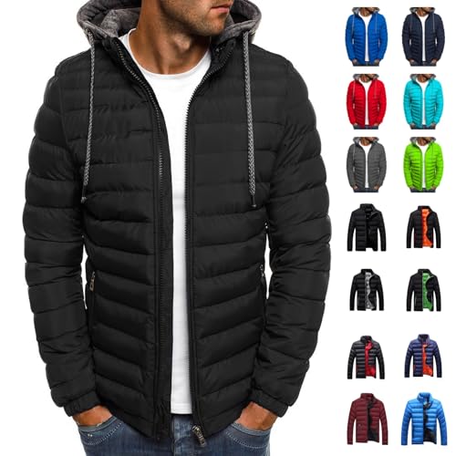 UPOI Winterjacke Herren Daunenjacke mit Reißverschluss Leichte Steppjacke Herren-Jacken Bequeme Casual Puffer Jacket Basic Übergangsjacke Outdoor Softshelljacke Winter Kleidung von UPOI