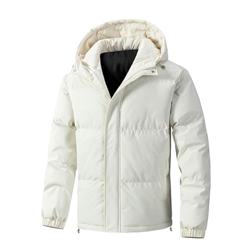 UPOI Winterjacke Herren Einfarbiges Jacke mit Kapuze Männer Pufferjacke Steppjacke mit Reißverschluss Down Coat Winddicht Windbreaker Outdoorjacke Warme Jacke Mantel Herbstjacke Wintermantel von UPOI