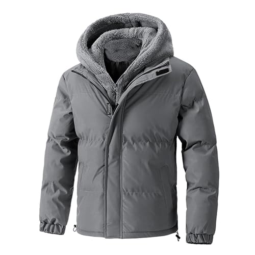 UPOI Winterjacke Herren Einfarbiges Jacke mit Kapuze Männer Pufferjacke Steppjacke mit Reißverschluss Down Coat Winddicht Windbreaker Outdoorjacke Warme Jacke Mantel Herbstjacke Wintermantel von UPOI