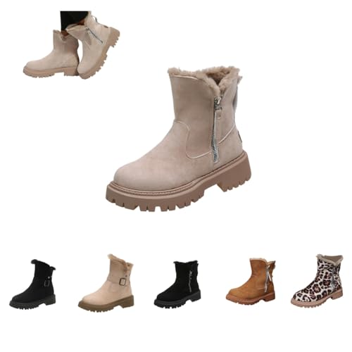 UPOI Winterstiefel Damen Warm Gefüttert Schneestiefel Boots Women's Boots Snow Winterboots Damenstiefel Winterstiefel Winterschuhe Seitlicher Reißverschluss Bequem Schlupfstiefel Knöchelhohe Stiefel von UPOI