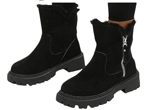 UPOI Winterstiefel Damen Warm Gefüttert Schneestiefel Boots Women's Boots Snow Winterboots Damenstiefel Winterstiefel Winterschuhe Seitlicher Reißverschluss Bequem Schlupfstiefel Knöchelhohe Stiefel von UPOI