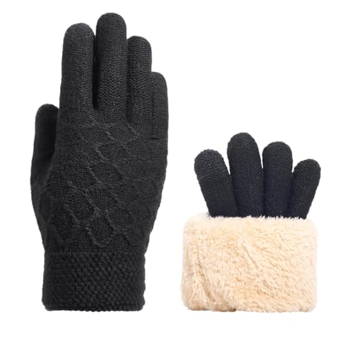 Unisex Winterhandschuhe mit Fleecefutter Handschuhe Damen Herren Winter Touchscreen Warme Thermo Strickhandschuhe Thermohandschuhe Männer und Frauen Wollhandschuhe Outdoor Winter von UPOI