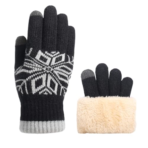 Unisex Winterhandschuhe mit Fleecefutter Handschuhe Damen Herren Winter Touchscreen Warme Thermo Strickhandschuhe Thermohandschuhe Männer und Frauen Wollhandschuhe Outdoor Winter von UPOI