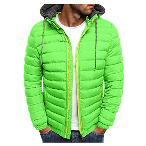 Winterjacke Herren Daunenjacke mit Kapuze Warm Jacke Leichte Steppjacke Winter Herren-Jacken Bequeme Kapuzenjacke Casual Puffer Jacket Basic Übergangsjacke Outdoor Softshelljacke Baumwolle Kleidung von UPOI