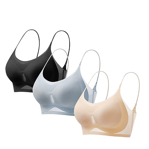 Wmbra BH Haltungskorrektur BH Damen Nahtloser Spitzen BH ohne Bügel Damen Push Up BH Gepolsterter Weicher Atmungsaktiver Sport BH Alltags BH Für Senioren Sexy Dessous Bralette Keine Ränder von UPOI