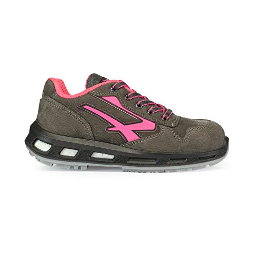 U-Power Red Lion Candy, Unisex-Sicherheitsschuhe, leichte, flexible, pannensichere Lederturnschuhe, mit Infinergy-Einsatz, mit Aluminium-Zehenkappen - Grey & Pink 39 von Upower