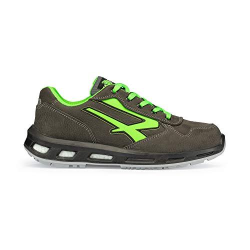 U-Power Red Lion Yoda, Unisex-Sicherheitsschuhe, leichte, flexible, pannensichere Lederturnschuhe, mit Infinergy-Einsatz, mit Aluminium-Zehenkappen - Grey & Green 38 von UPOWER