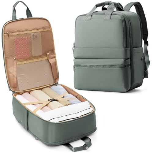 UPPACK Handgepäck Rucksack, 45x36x20, 40L Wasserdicht Travel Backpack Business Rucksack Damen Weekendertasche Armeegrün von UPPACK