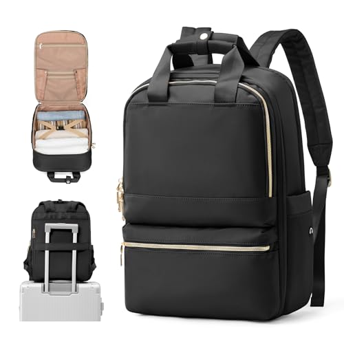 UPPACK Handgepäck Rucksack Damen Travel Backpack 40x20x25 für Ryanair Reiserucksack Damen 30l Daypacks Mädchen Rucksack Wasserdicht Business Rucksack Damen Schwarz Goldkette von UPPACK